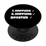 GEIMPFT GEBOOSTERT- Impfen Immunisierung Lustiges Spruch PopSockets mit austauschbarem PopGrip