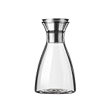 YAZHUANG8 Glaskrug mit Deckel Eistee Tee Pitcher Wasserkanne Heißer kaltes Wasser EIS Tee Wein Kaffee Milch und Saft Getränke Carafe (Size : 1500ML)