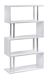 ts-ideen Design Raumteiler Regal Weiss Wand Hochregal Standregal Bücherregal Holz Weiß