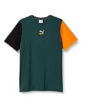 PUMA CLSX T-Shirt Herren dunkelgrün/orange, XL (56/58 EU)