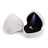 YUXIN ZHAOCHEN Heart-Shaped LED Wedding Ring Anhänger Box-Anzeigen-Speicher Schmuckschatulle Samt-Futter verfügbar (Color : White, Size : Ring Box)