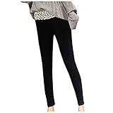 TUDUZ Winter Warme Leggings Schmetterling Drucken Damen Dicke Samt Gefüttert Thermische Dehnbare Leggings, Hohe Taille Stretch Hose, S-XXXXL(H1,M)