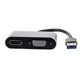 Cablecc USB 3.0 & 2.0 auf HDMI & VGA HDTV Adapterkabel externe Grafikkarte für Windows Macbook Laptop