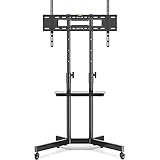 RFIVER Universal Tv Ständer Rollbar Tv Halterung mit Rollen Fernseher Ständer Rollwagen für 32-70 Zoll Flach & Curved Mobiler Tv Rack bis zu 50KG Max.VESA 600x400