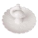 Cabilock Pfau Schmuck Tablett Ringhalter Porzellan Schmuck Tablett Schüssel für Ringe Schlüssel Ohrringe Home Decoration (Weiß)
