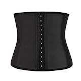 Damen Taillentrainer Korsett Cincher Trimmer Haken Stahl Stäbchen Bauch Girdle für Gewichtsabnahme, Schwarz , 42