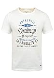 Blend Doppler Herren T-Shirt Kurzarm Shirt Mit Print Und Rundhalsausschnitt Aus 100% Baumwolle, Größe:XL, Farbe:Offwhite (70005)
