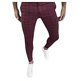 Chino Hose Herren Slim fit Chinohose Casual Stretch Plaid Hose Stoffhose Regular Anzughose Anzug Herrenhose Röhrenhose Pants Elegant Business Slim Fit Regular Klassisch Classic Basic F