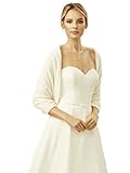 Zauberkutsche Fein Strick Stola gestrickter Schal Ivory Brautjacke Kashmir - Effekt Jacke Poncho Tuch Braut Hochzeit Brautkleid Strickjack