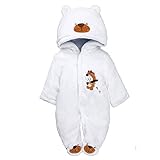 Neugeborene Baby Flanell Overall Mit Kapuze Füßlinge Strampler Winter Schneeanzüge Karikatur Hase Bär Jumpsuit Onesies 0-24 Monate Kleinkind Mädchen Jungen Hoodies Footies Weihnachten Jump