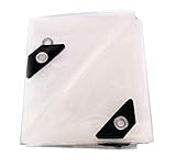 JHNEA Leichtgewichtiger Transparent Gewebeplane, 5 Mil Polyethylen mit Ösen Allzweckplane Wasserdichter Bootsplane Abdeckplanen Schutzplane Holzplane reißfest Sonne,Transparent_2x2m/6x6