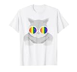 Regenbogen Coole Sonnenbrille Katze Gay Pride Month LGBT T-S