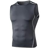 Zytyeu Tank Top Herren Sport Rundhals Spleißen Farbkontrast Herren Unterhemd Stretch Basic Moderner Herren Tankshirt Sommer Wandern Jogging Herren Top Ärmelloses I-Grey2 XXL