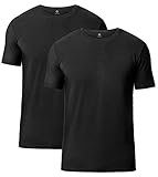 LAPASA Herren Micro Modal T-Shirt 2 Pack, Premium Business Kurzarm Unterhemd Rundhalsausschnitt/V-Ausschnitt (M07/M08)