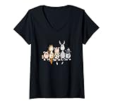 Damen Online Tiere I Tiermotiv Tierdruck I Fun Tiere T-Shirt mit V