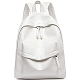 Rucksack für Damen Cabrio-Frauen Geldbörse Rucksack großer Rucksack PU-Leder-Tagsack (Color : White, Size : One Size)