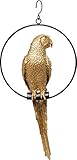 Kare Design Deko Objekt Swinging Parrot, Gold, 57x27x14