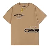 DZC Hip Hop Travis Scott Print Unisex Rundhals Kurzarm T-Shirt Lässiges Lockeres T-Shirt Sport T-S