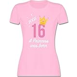 Geburtstagsgeschenk Geburtstag - 16 Geburtstag Mädchen Princess 2005 - M - Rosa - Tshirt mädchen 16 - L191 - Tailliertes Tshirt für Damen und Frauen T-S