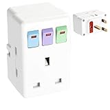 Durable Uk-stecker-Adapter Uk Travel Adapter Mit Schaltern Geschützter Stromkreis Für Küche, Büro, Pc, Tv, Innenbeleuchtung