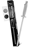 Liebspecht® Profi Wetzstahl [EXTRA HART//65HRC] Hochwertiger Messerschärfer für alle Messer mit geradem Schliff - 39cm langer Wetzstab - Chrom-beschichteter Messerschleifer aus Spezialkling