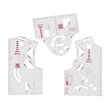 BMBN Puppenkleider Lineale, 3-teiliges Set Puppenkleidung Lineal Schneider Kleidungsstück Stoff Nähwerkzeug Design Lineal Französisches Kurvenlineal Entwurfsvorlage 1:5