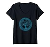 Damen Yggdrasil Lebensbaum für Männer und Frauen, nordische Mythologie T-Shirt mit V