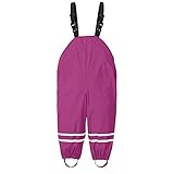 Zilosconcy Regenhose Kinder Unisex Wind-und wasserdicht Buddelhose mit Hosenträgern Atmungsaktiv Matschhose Streifen Fahrrad Regenbekleidung mit reflektierenden Regenmantel Für Kinder 74-140cm S