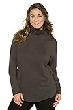 Ulla Popken Große Größen Damen Rollkragenpullover Shirtrolli Basic Grau (Anthrazit 12), 56 (Herstellergröße: 54+)