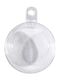 Rayher 39469800 Plastik-Kugeln, teilbar, 12 cm ø, Set 4 Stück, Kunststoff-Kugeln zum befüllen, transparent, Acrylkugeln mit Aufhänge-Öse, Dekokugeln durchsichtig, Weihnachtskugeln zweiteilig