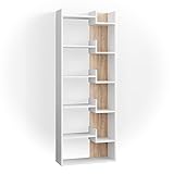 Vicco Bücherregal Raumteiler Standregal Fico Anthrazit 6 Etagen Wandregal Hochregal (Weiß/Sonoma)