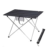DAGCOT Campingtische Camping-Tisch- zusammenklappbarer tragbarer Roll-Up-Outdoor- faltbares Falttisch-Klapp-Picknickt-Tisch Esstische (Color : Black - only Table)