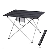 DAGCOT Campingtische Camping-Tisch- zusammenklappbarer tragbarer Roll-Up-Outdoor- faltbares Falttisch-Klapp-Picknickt-Tisch Esstische (Color : Black - only Table)