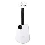 KEPOHK 2 LED   ABS Griffbrett Akustische E-Gitarre, App Control USB Smart Ukulele 4 Saiten 23 Zoll Ukulele Konzert 23 Zoll Weiß