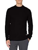 Scotch & Soda Mens Weicher Strickpullover mit Rundhalsausschnitt Pullover Sweater, Black 0008, XL
