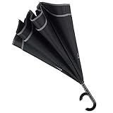 swq Reverse-Regenschirm, doppelschichtige Auto, große, selbststehende Winddichte u-uvprotektion, glasfaser, c-förmig, im freien Parasol, 51' Kompakt (Color : Black, Größe : 51.2')