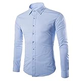 Buby Männer Einfarbig Lässig Einfache Langarm T-Shirt Revers Button Up Slim Fit Leichte Golf Polo Shirts Herren Formal Business Oxford Hemd Strickjacke Pullover Übergröße Herbst Komfort Tops H