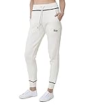 Cozy Panda Jogginghose Damen Wollweiß Größe M | Sweatpant Sporthose Frauen Baumwolle Medium Gr. 38 Freizeithose Lang Jogpant High Waist Sweathose mit T