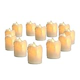 Arotelicht 12er LED flammenlose Kerzen LED Kerzen flackernde FlammeTeelichter flackernde elektrische Kerze Lichter batteriebetriebe LED Dekoration für Weihnachten Ostern, Party usw [warm-weiß]