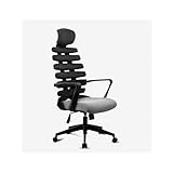 JKDZYD Reclining Büro-Schreibtisch-Stuhl Einstellbare High Back ergonomischer Computer Mesh-Lehnstuhl Home Office Stühle mit Fußstützen und Lordosenstütze (Color : Black+Gray)