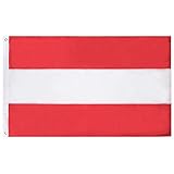 Lixure Österreich Flagge/Fahne 90x150cm Top Qualität Europa Länder Nationalflaggen - Durable 210D Nylon Draußen/Drinnen Dekoration Flagge MEHRWEG