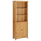 Bücherregal, Regal Bücherregal Display Bücherregal Bücherregal Lagerregal Einheit Bücherregal mit 2 Türen 90x30x200cm Massivholz E