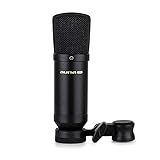 auna Pro MIC-600 - USB Kondensatormikrofon, Studio-USB-Großmembranmikrofon, Kopfhörer-Ausgang, Plug & Play via USB, 14 mm Elektretkapsel, ausgeprägte Nierencharakteristik, schw