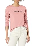 Tommy Hilfiger Damen Long Sleeve Tommy Globe Tee T-Shirt, Brautrose, Groß