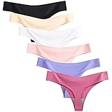Kpasati Damen sexy Höschen 5-teiliges Set, Damen Eis Seide nahtlose Höschen sexy Tanga Unterwäsche nahtlose Höschen Hö