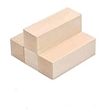 TOKERD 4 Groß Lindenholz Natürliches Holzblöcke zum Schnitzen & Basteln Lindenholz zum Schnitzen und Drechseln Balsaholz Unbehandelt Basswood Schnitzholz für Kinder und Erwachsene(15 x 5 x 5cm)