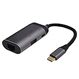 ASHATA USB-C-auf-Ethernet-Adapter, RJ45-auf-USB-C-Ethernet-Port mit PD-Aufladung, USB-3.1-Port, Geschwindigkeit Bis zu 1000 Mbit/s, RJ45-auf-USB-C-3.1-Typ-C-Daten-Hub mit Ethernet-Gigab