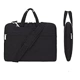 KUSDET Laptop Briefcase 15.6 Inch for Men Women, Stylish Polyester Business Shoulder Messenger Bag for Notebook Computer MacBook Air Pro Acer HP Dell Lenovo etc (15.6 inch, Black)