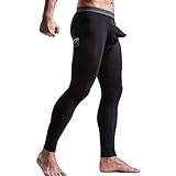 Atmungsaktive Trainingshose Herren Kompressionshose Schnelltrocknende Laufhose Sporthose Thermo Unterhose Herbst Winter Lang Stretch Funktions Thermounterw