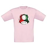 Shirtdepatment - Kinder T-Shirt - Super Mario - Pilz rosa-rot 98-104